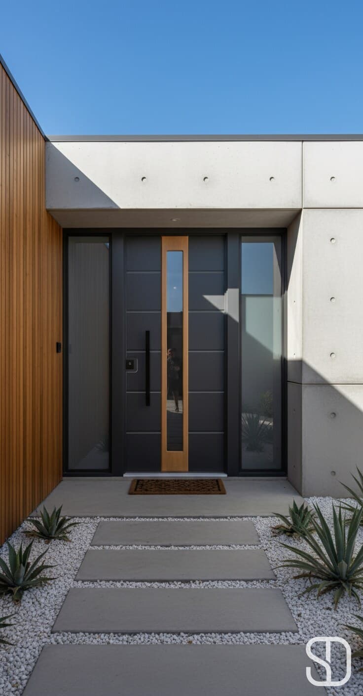 Graphite Vertical Glass Door