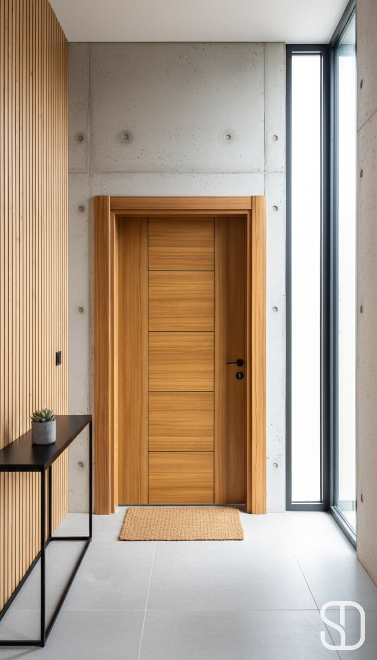 Honey Oak Linear Door