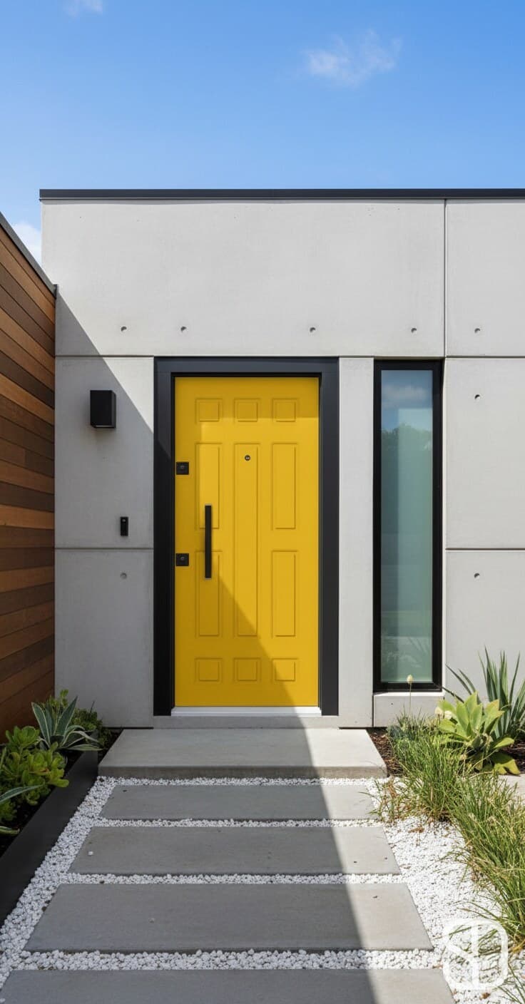 Modern Yellow Panel Door
