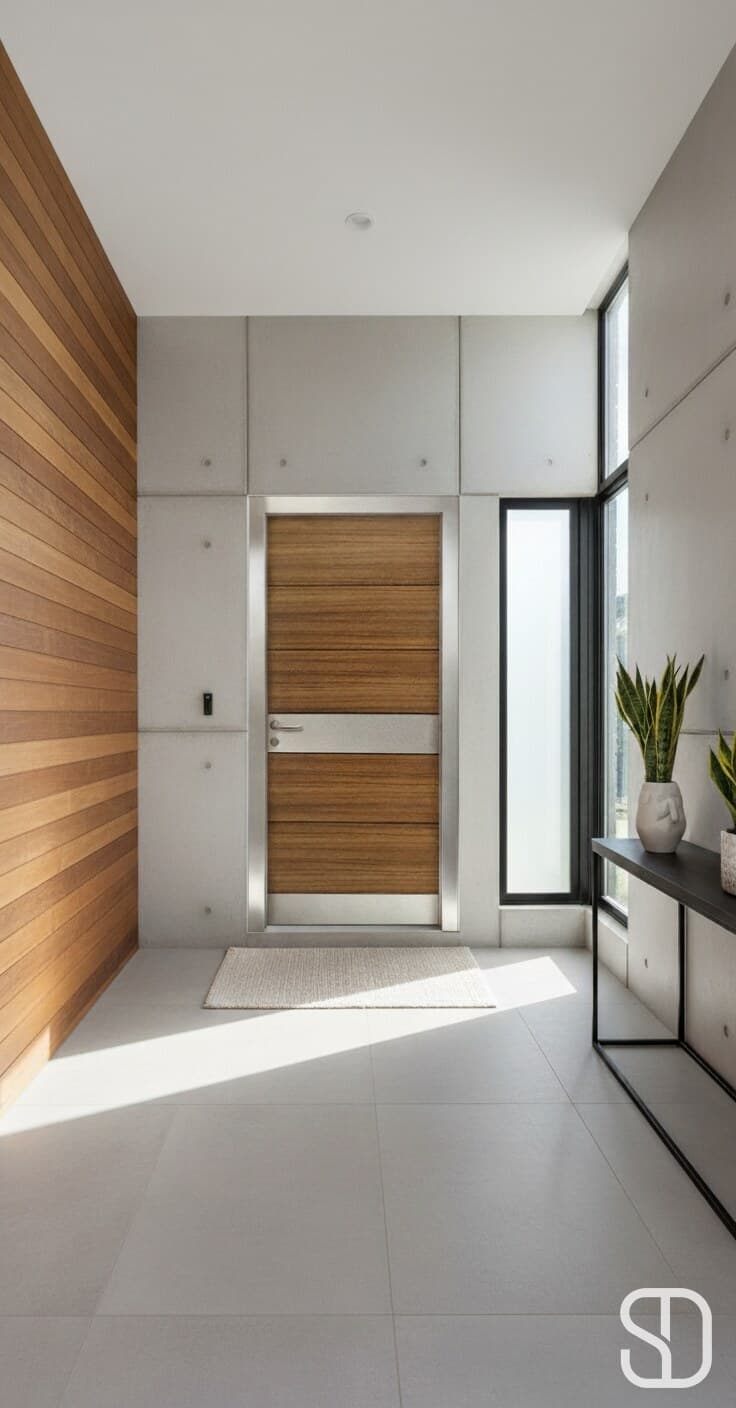 Warm Walnut Aluminum Inlay Door