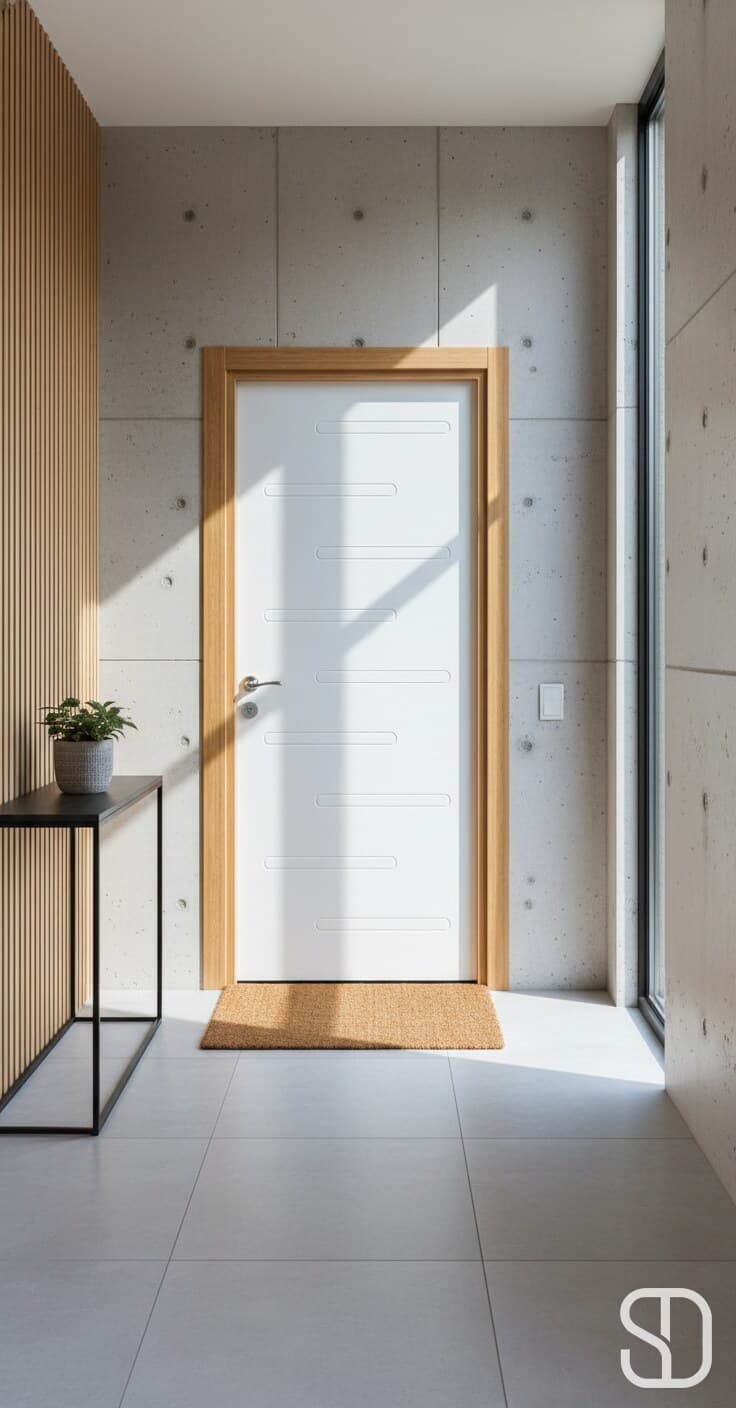 White Horizontal Slot Door